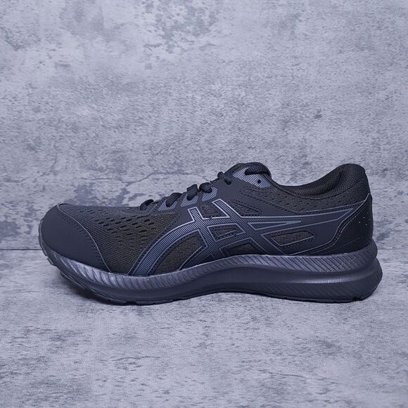 ASICS Gel-Contend 8 Running Shoes Mens 10 Extra Wide 4E Triple Black - Picture 2 of 7